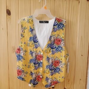 Vintage Floral AJ Vest Nwt 90s